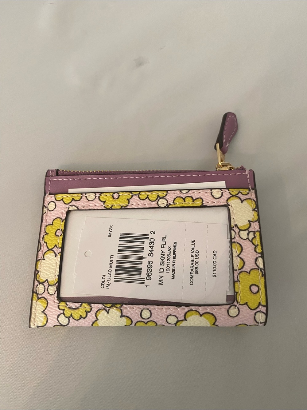 NWT - Coach Lavender Pink Yellow Floral Card Case/key Ring with Gold Coach Logo - Picture 5 of 7